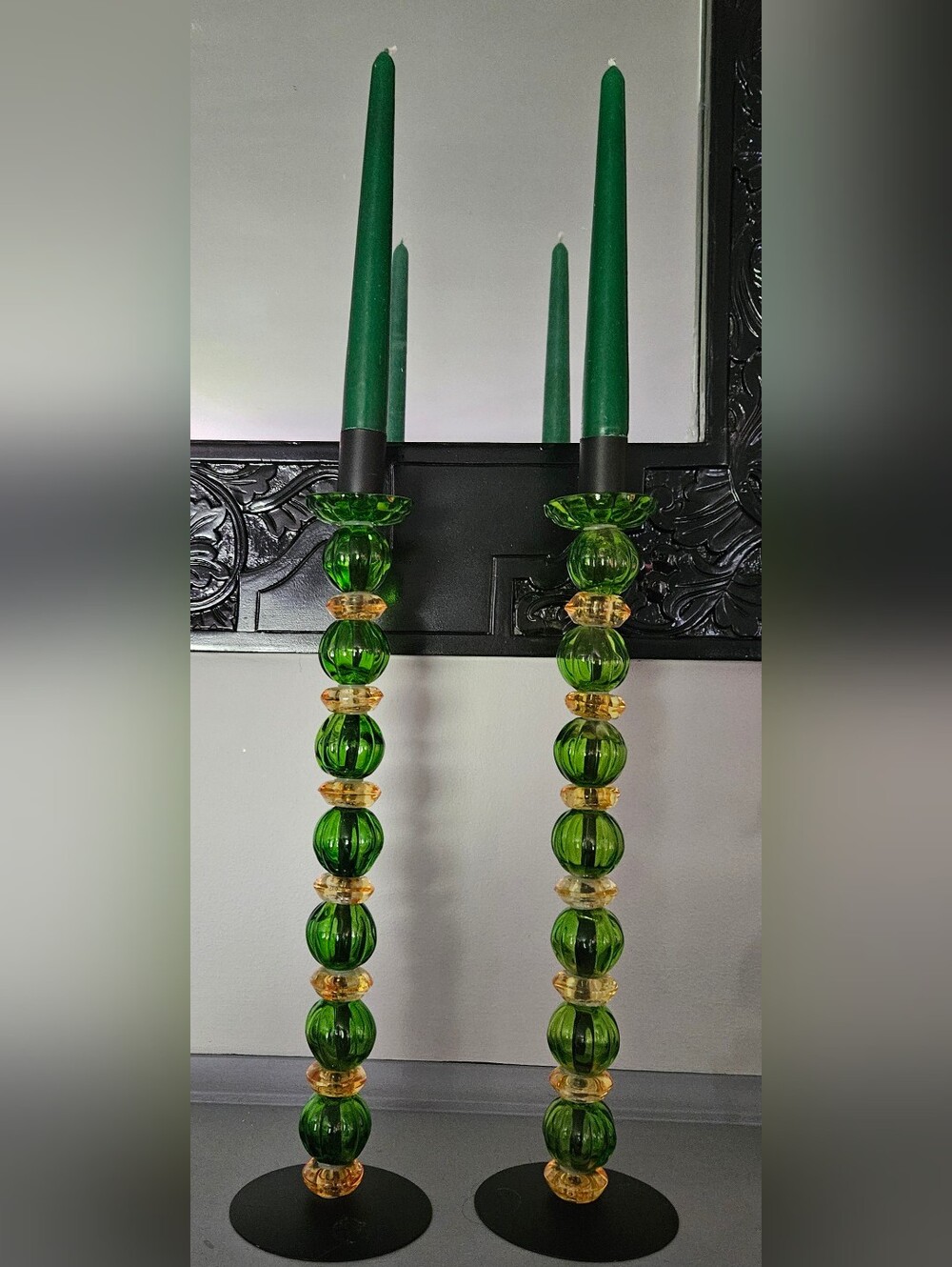 Ganz Glass Beaded Candle Stick Holders